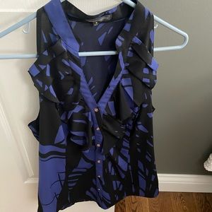 Express Blue & Black button down Tank